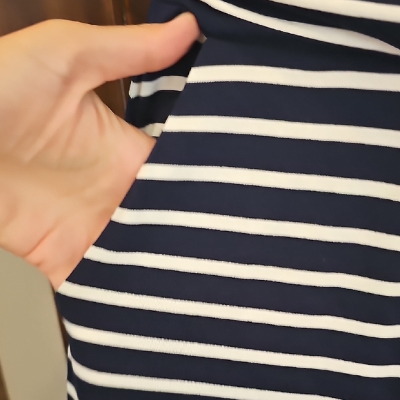 NWT - Boden Navy and White Striped Midi Dress 10 - Picture 5 of 10